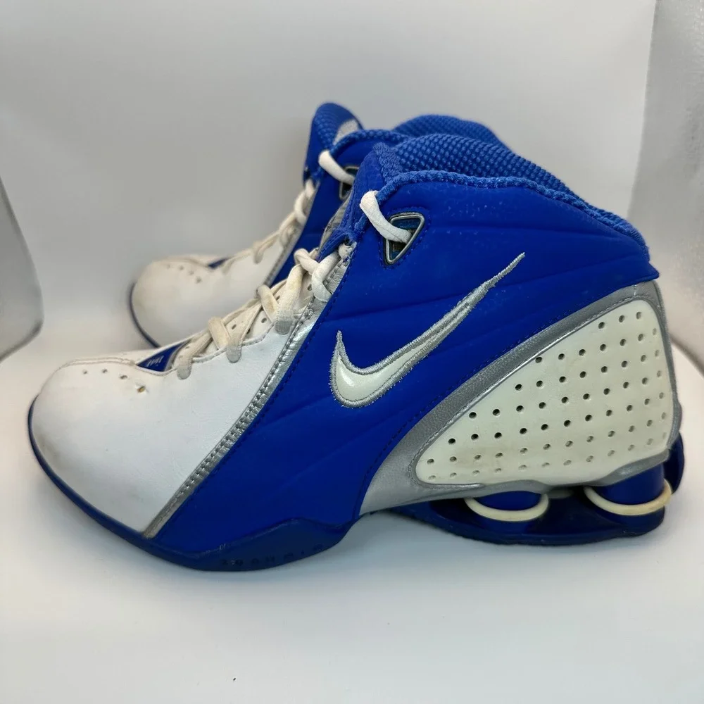 Nike‎ Shox Basketball Shoes Womens 7.5 Blue White Silver Y2K Athletic Sneakers